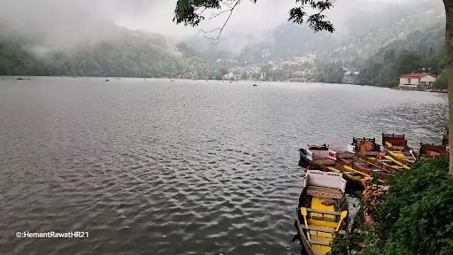 Nainital lake with boat
